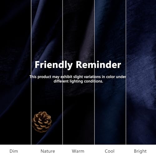 NSGZ Navy Blue Linen Cotton Fabric 1 Yard 61" Wide, Linen Cotton Blend - color: Navy Blue, size: 1 Yard