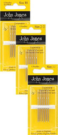 Tapestry Needles, Bundle: Sizes 18, 20 & 22 (6 Needles Each Pack)