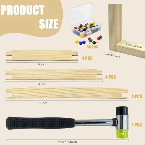12 PCS Needlepoint Stretcher Bars, 6" 8" 10“ Canvas Stretcher Bar Frame