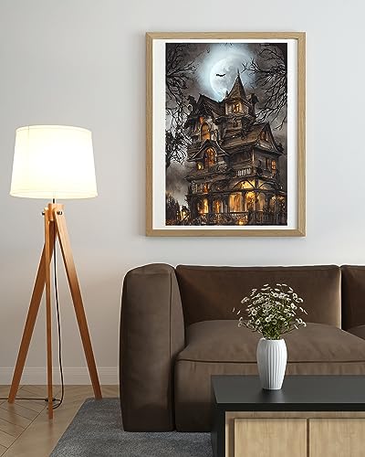 Moohue 14CT Stamped Cross Stitch Kits for Adults Beginners Creepy Halloween Counted Cross Stitch Kits for Adults Advanced (Creepy Halloween) - color: Creepy Halloween