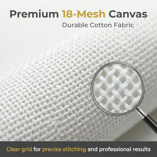 6Pcs 18 Mesh Needlepoint Canvas Kit,Needlepoint Embroidery Blanks 20"x18" - size: 20 x 18 Inches