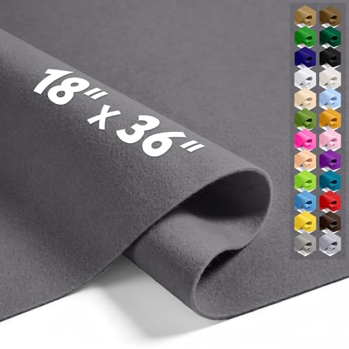 Dark Grey 18" X 36" Felt Fabric Sheet - 1.6mm Thickness - color: Dark Grey, size: 18" x 36"