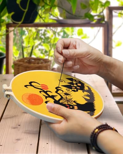 TINDTOP Halloween Embroidery Kit for Adult, Embroidery Stitch Practice kit - color: Halloween 2 Kits