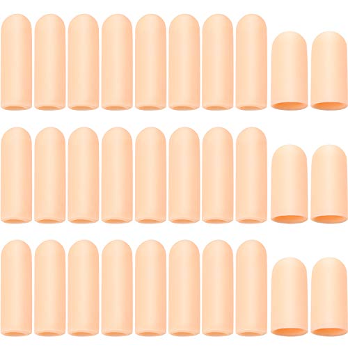 Frienda 30 Pcs Silicone Gel Finger Protector, 2 Sizes, Apricot - color: Apricot