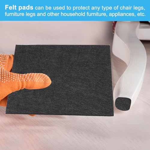 PATIKIL 6x6 Inch Black Square Felt Lamp Base Pads, 5 Pack, 2mm Thickness, Anti-Scratch, Non-Slip - color: Black, size: 6x6 Inch
