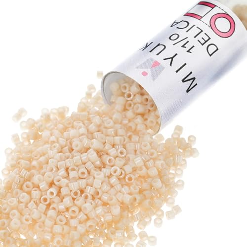 Miyuki Delica Seed Beads - color: DB0204 - Opaque White Glazed Luster
