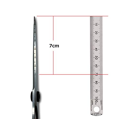 CANARY Craft Scissors Long Blade with Ruler on the Blade 8.2" [Extra Non-Stick] All Purpose Scissors with Measurement, Japanese Stainless Steel, Made in JAPAN, Black - size: Long w/ Measurement (Extra Non-Stick)