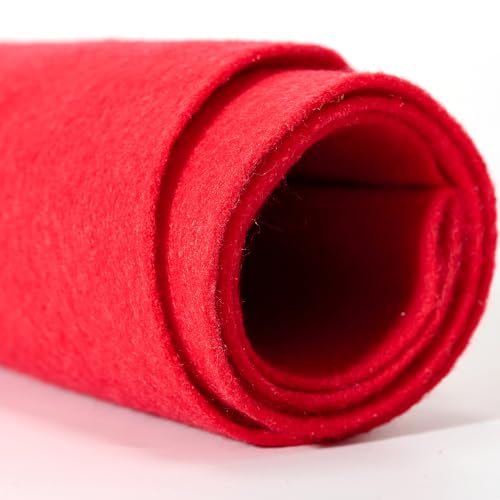 Soft Felt Fabric Sheets 1.6mm Thick Sewing Patwork Material Large Craft Felt Roll Fabric by The Yard (Red, 18"X 36" Inches) - color: Red, size: 18"X 36" Inches