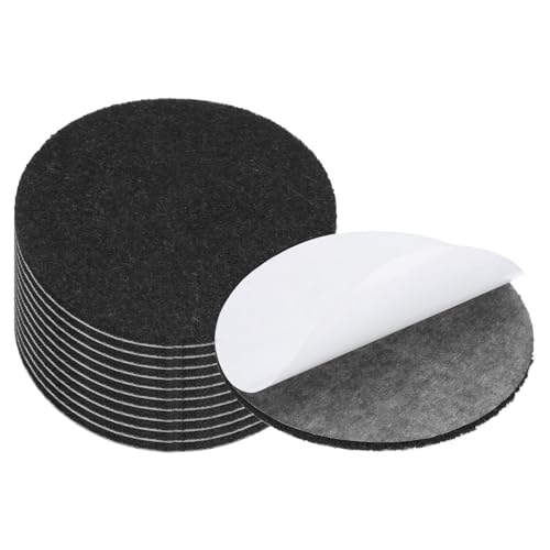 PATIKIL 3 Inch Diameter Lamp Base Felt, 12Pack 3mm Thickness Round Soft Adhesive Non-Slip Anti-Scratch Backed Felt for Lamp Furniture DIY Craft, Black - color: Black, size: 3 Inch