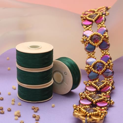 The Beadsmith Nymo Thread, Made of Nylon - size: Size D, 64 Yards, style: Evergreen