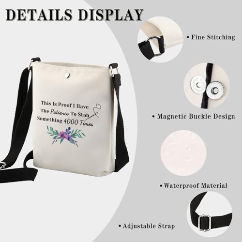 Cross Stitch Gift Cross Stitch Project Bag This Is Proof I Stab Something 4000 Times Sewing Crossbody Bag