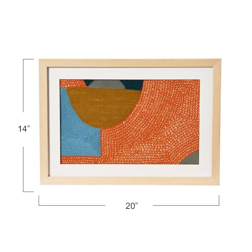 Abstract Embroidery in Wood Frame