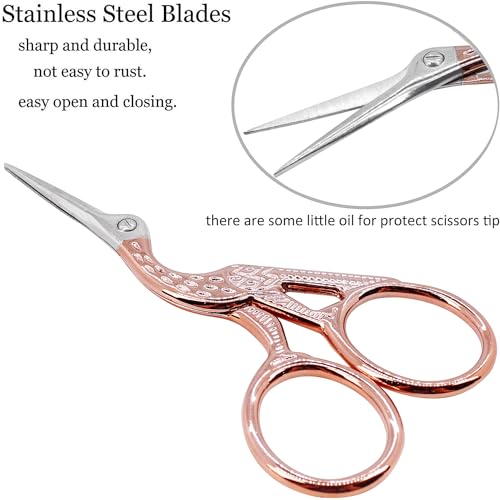 BIHRTC 3.6 Inch Embroidery Scissors Small Precision Embroidery Scissors - color: Rose Gold, size: 3.6inch