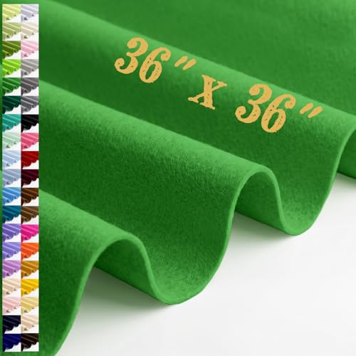 Large Felt Fabric Sheet 36 x 36 Inch, 1.6mm Thick (Emerald Green) - color: Emerald Green