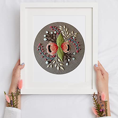 Louise Maelys Botanical Embroidery Kit for Beginners Stamped DIY Craft - color: Color 1