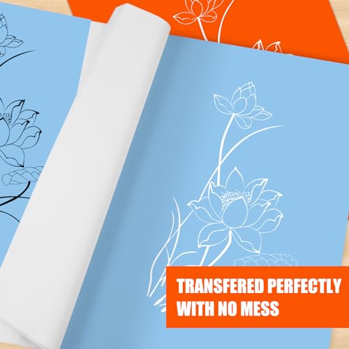 200 Sheets White Carbon Transfer PaperGraphite Tracing Paper with Embossing Styluses for DIY Wood Paper Canvas and Other Art Craft Surfaces - color: White