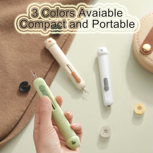Needle Threader and Seam Ripper with Needle Storage for Sewing, Quilting, Embroidery, 3-in-1 Sewing Tool, Auto Wire Threader, Stitch Remover,3 Pack - color: Mix_3pcs