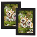TOFOREVO 4x6 Picture Frames Set of 2, Black - color: Black Wood Grain, size: 4x6