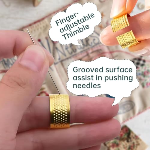 Iemtic Sewing Tool Set, Big Eye Steel Sewing Needle Kit, Threader and Needle Repair Kit Stainless Steel Needles for Hand Sewing (37PCS)