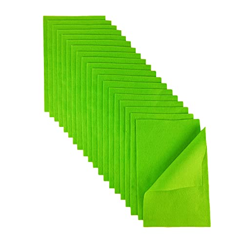 Jtnohx Color Felt Fabric Soft Felt Sheets for Crafts Fluorescent Green 20Pc - color: Fluorescent Green