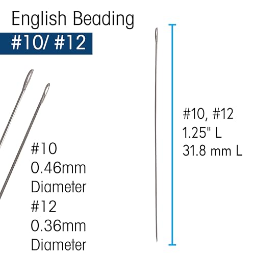 The Beadsmith Bead Embroidery Needles, Size 10 and 12 Assortment - size: #10/#12 - 4 Needles