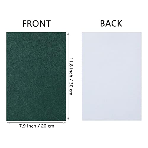 Jtnohx Self Adhesive Felt Sheets, 11 Pieces Stiff Sticky Felt, 8"x12" Fabric Square with Adhesive Backing for Crafts, Drawer Liner for Jewelry Box Drawer DIY (Green) - color: Green