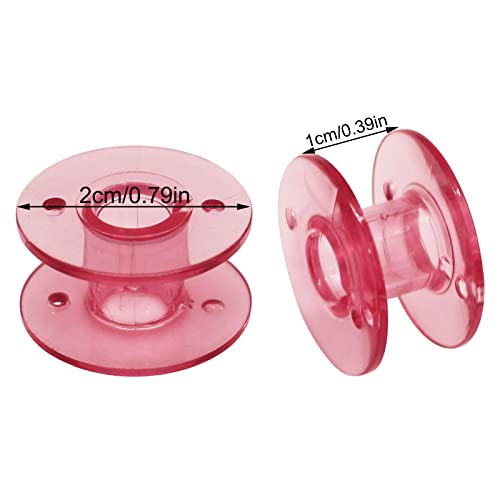 YEQIN 10 pcs Pink Class 15 (A Size) Plastic Bobbins #X52800150 for Brother Babylock Singer Juki Sewing Machines - color: Red