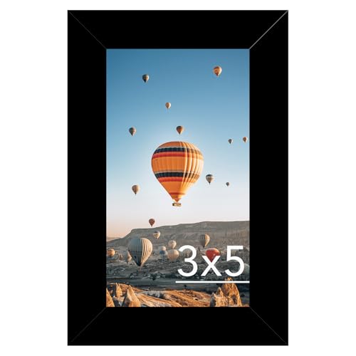 JCJMY 3x5 Picture Frame Black for Tabletop, 3 x 5 Photo Frame with Shatter Resistant Plexiglass, Sturdy 3 by 5 Poster Frame, Black - color: Black, size: 3x5 inch