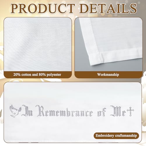 VitalCozy in Remembrance of Me Communion Cloth Church, Silver Embroidery - color: Silver Embroidery