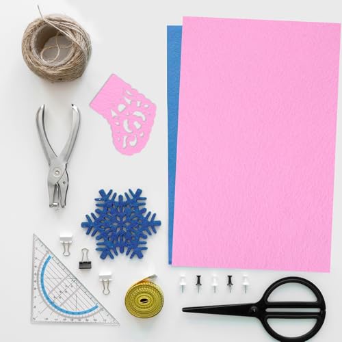 8"X12" Felt Sheets for Crafts, 18 PCS Pink Fabric Felts Pad Stiff Sewing Craft Felt Paper Non-Woven Thin Felts Fabric Sheets for DIY Art Crafts Sewing Patchwork Projects Making - color: Pink