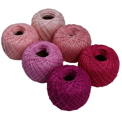 KCS Mercerized Pearl Cotton Thread Size 8 Crochet Needlework Embroidery Threads Ball (6, 08) - color: 08