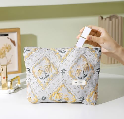 getgto 2 Pcs Makeup Bags, Large Cosmetic Bag Travel Toiletry Bag - color: Boho style