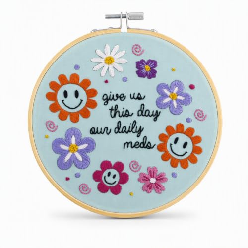 FUNATIC Give Us This Day Our Daily Meds Funny Embroidery Kit for Adults - color: Daily Meds