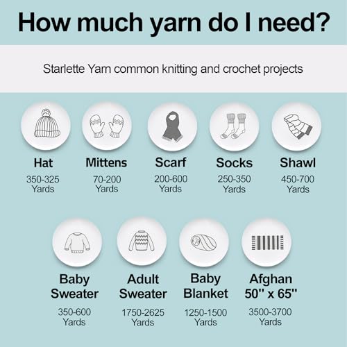 Mary Maxim Starlette Yarn, Soft Acrylic Yarn, 3.5 OZ, 180 Yards, Aqua - color: Aqua