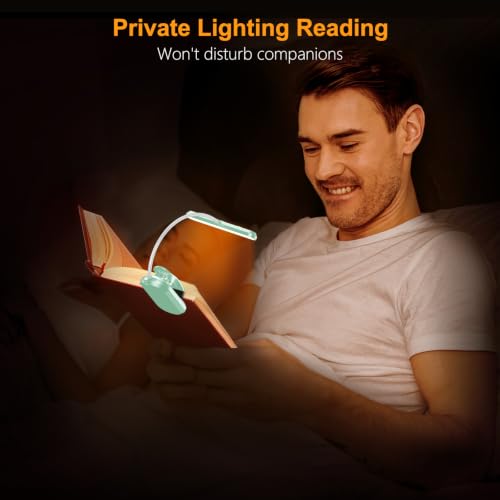 Gritin Rechargeable Book Light for Reading in Bed with 19 LED - color: Cyan