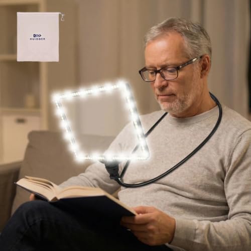 Large Magnifying Glass with Light Hands Free, Rechargeable Page Magnifier
