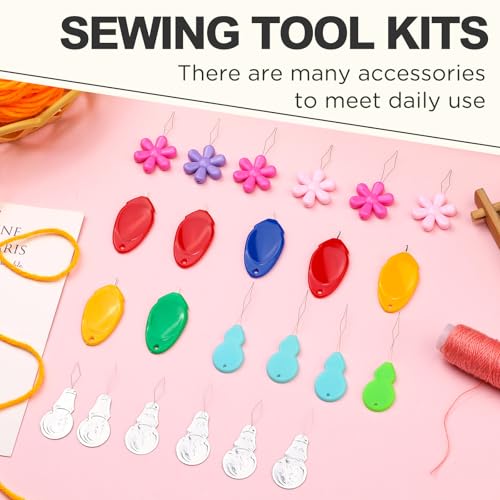 KAQRHFT 24 PCS Needle Threaders, Needle Threader Kit for Hand Sewing - size: S-2