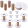 SUNNYCLUE 10 Sets Paper Sewing Spools Paper Ribbon Spool Bulk Unfinished White Empty Wire Weaving Textile Rope Roll Crochet Cords Lace Line Strings Organizer Thread Bobbin for Embroidery Art DIY Craft