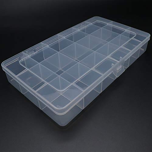 Xiaoyztan Bead Organizer 18 Grids Tackle Box 8x4.7x1.3in for Beads 2 Pack - size: 8.0x4.7x1.3 in