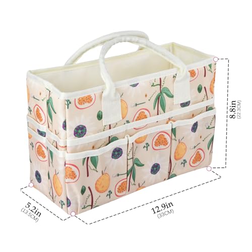Craft Organizer Tote Bag with Multiple Pockets,Scrapbooking Art Storage - color: orange fig