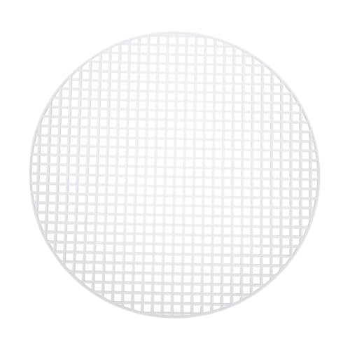 MECCANIXITY 10pcs 7" Plastic Mesh Canvas Sheet 6 Count Round Needlepoint Blank Canvas for Embroidery Knit Crochet Acrylic Yarn Crafting, White - size: 7"