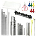 39PCS Professional Candle Making Kit with Soy Candle Wicks,Extra Long Big Hole Wicking Needle Hand Twist Drill Bits with Storage Bag,Mold Punch Set with Hook Eye for Inserting Candle&Mold Wicks - color: 39pcs