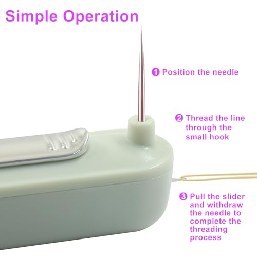 BokWin 2 in 1 Automatic Needle Threaders & Seam Ripper, 2 Pack, Green - color: Green, size: 2 pack