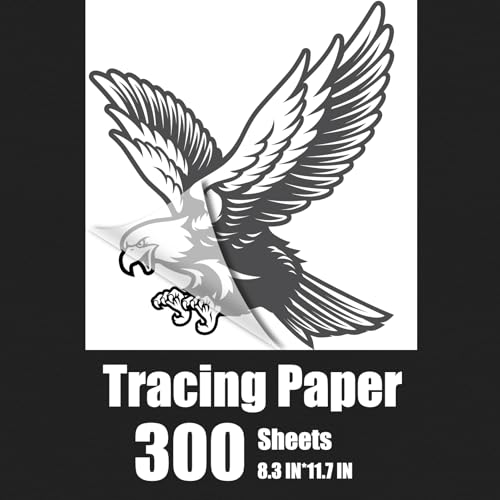 Waybas 300 Sheets A4 Tracing Paper, White Translucent Sketching Paper for Pencil Ink Markers (8.5 x 11.5 Inch) - color: 300 Pcs