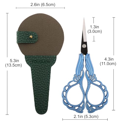 YOUGUOM Sharp Crochet Scissors, Small Sewing Embroidery Shears - color: Blue