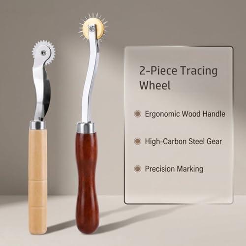 Twisepicks Tracing Wheel Set, Dual Pounce Wheels with Wooden Handles
