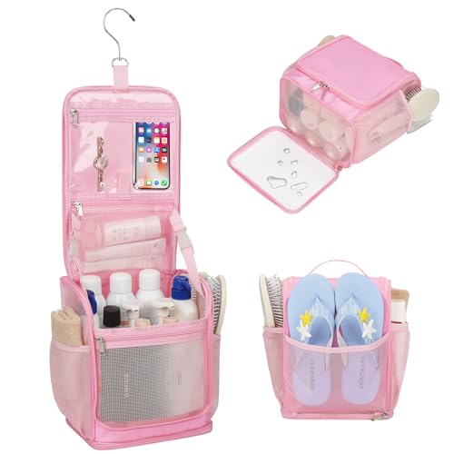 Mesh Shower Caddy Portable, Toiletry Bags for Travel, Pink - color: Pink
