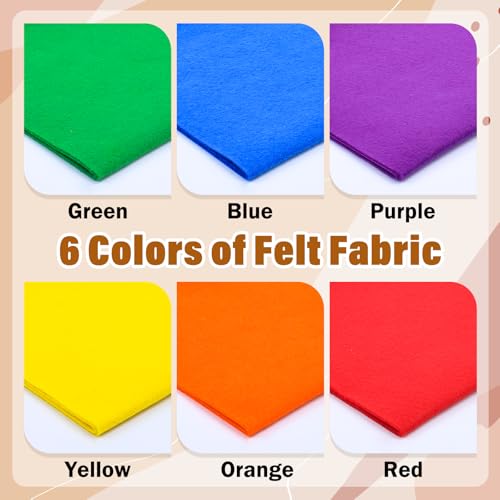 XSEINO 6 Rolls 12"x35" Large Felt Sheets(5.8Yds Total), 1.4mm Thick Nonwoven Fabric for Sewing, 6 Classic Series Colors, Bulk DIY Craft Supplies for Bags, Garland, Decor - color: Classic Series