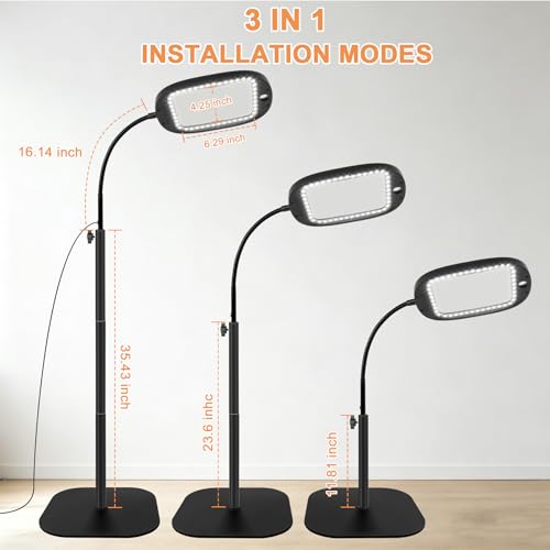 Floor Magnifying Glass with Light and Stand, 30X 10X Floor Magnifying Lamp