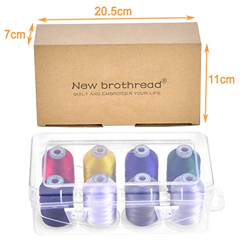 New brothread 8 Spools Embroidery Machine Thread with Box -Basic Color - color: Basic Color